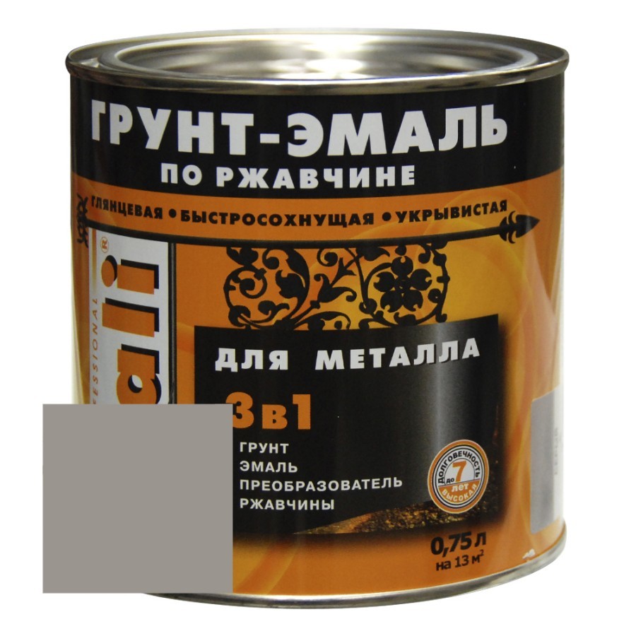 Грунт-эмаль по ржавчине серая DALI  0