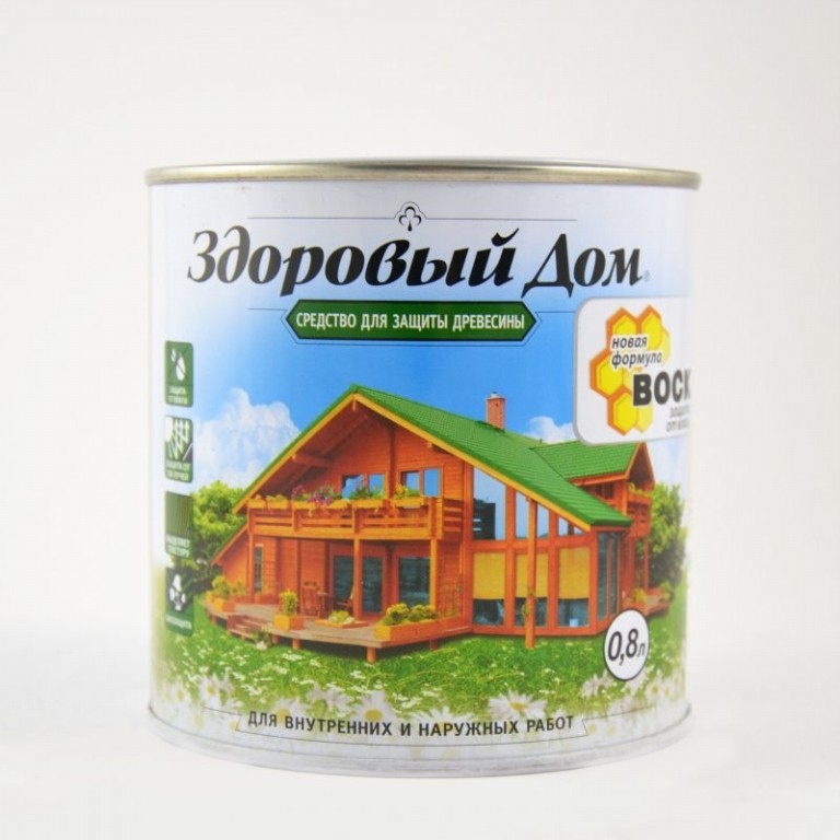 Пропитка защитно-декоративная для древесины орех ЗДОРОВЫЙ ДОМ 0